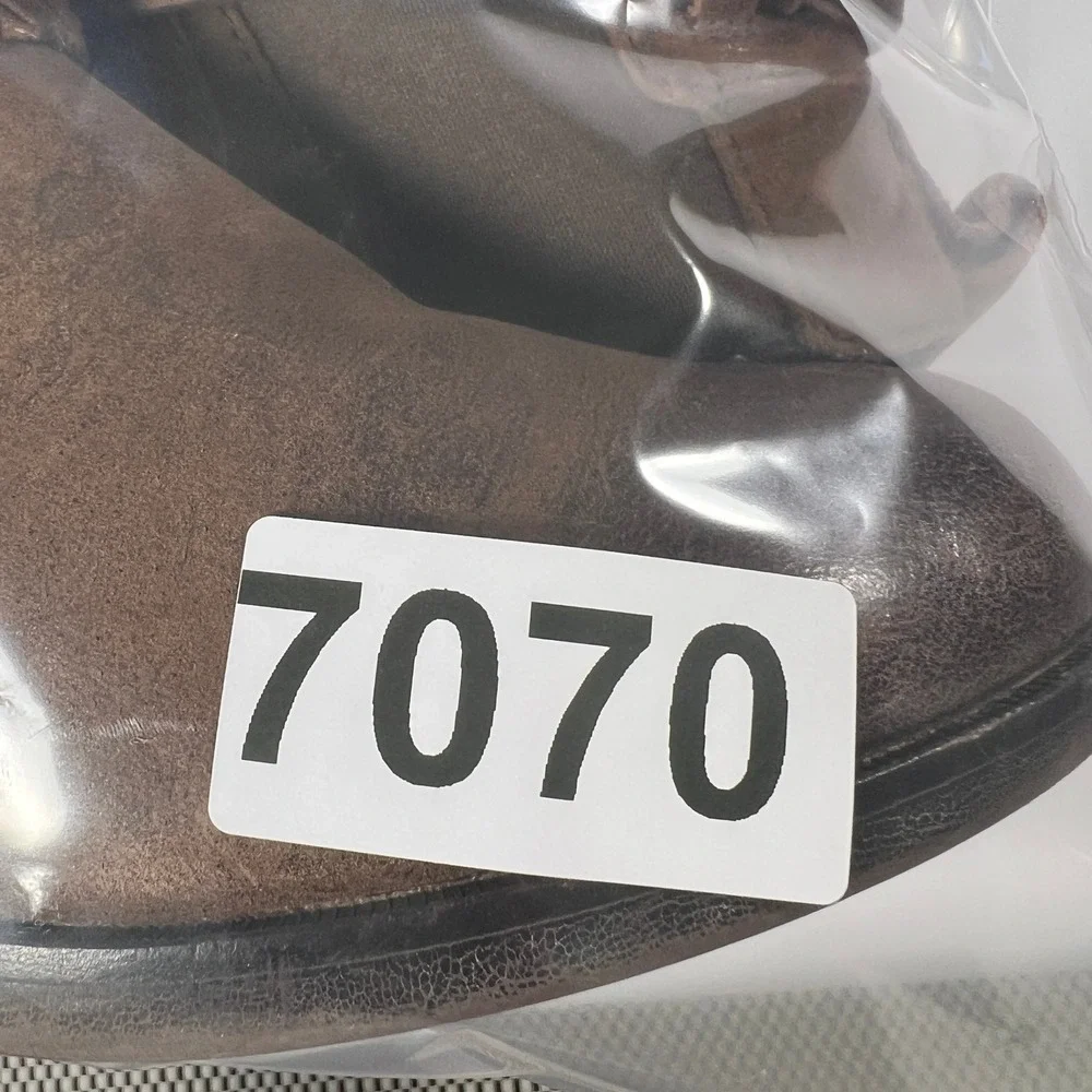 UGG Krewe Ankle Boots Womens 8 Chocolate Brown‎ Leather Moto Harness 1004207